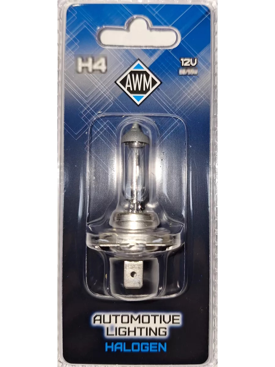 Картинка Лампа галогенная AWM  H4 12V 60/55 W (P43T) блист. от ООО ТФК Комтекс