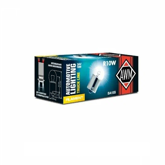 Картинка Лампа накаливания AWM R10W 24V 10W (BA15S) от ООО ТФК Комтекс
