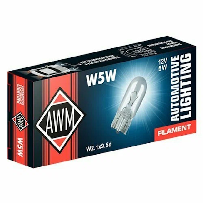 Картинка Лампа накаливания AWM W5W 12V 5W (W2.1x9,5d) от ООО ТФК Комтекс