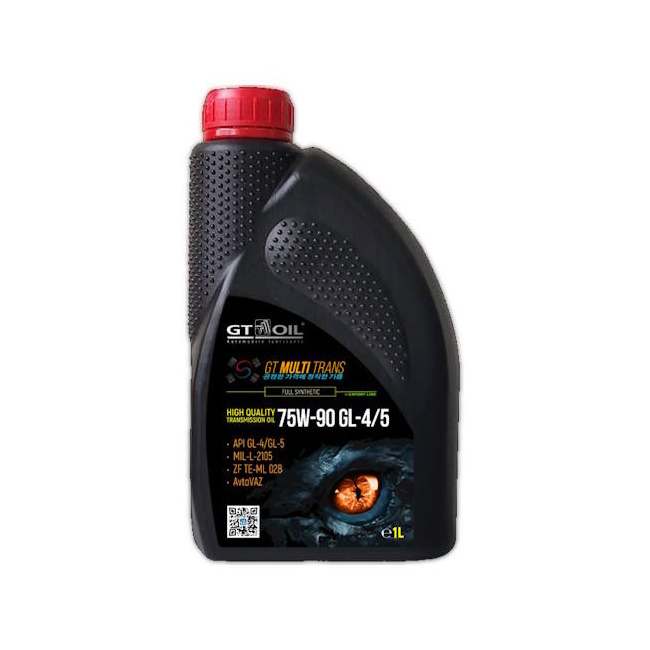 Картинка Масло трансмиссионное GT Multi Trans SAE 75W-90 API GL4/GL5, 1 л от ООО ТФК Комтекс