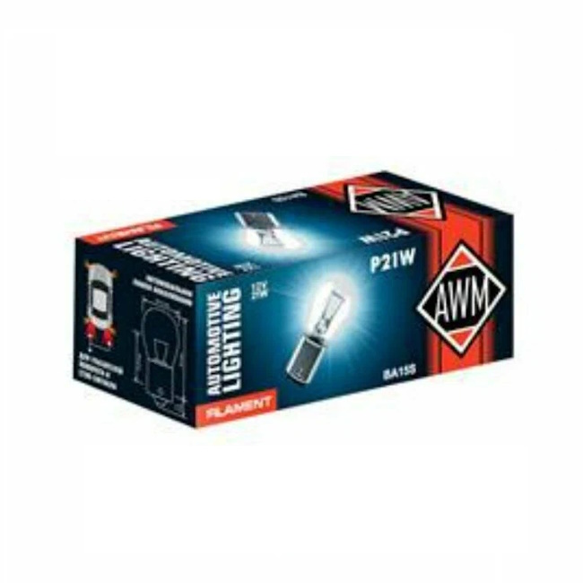 Картинка Лампа накаливания AWM P21W 12V 21W (BA15S) White от ООО ТФК Комтекс