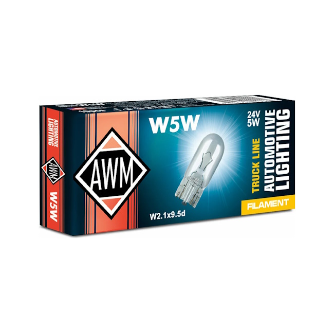 Картинка Лампа накаливания AWM W5W 24V 5W (W2.1x9,5d) от ООО ТФК Комтекс