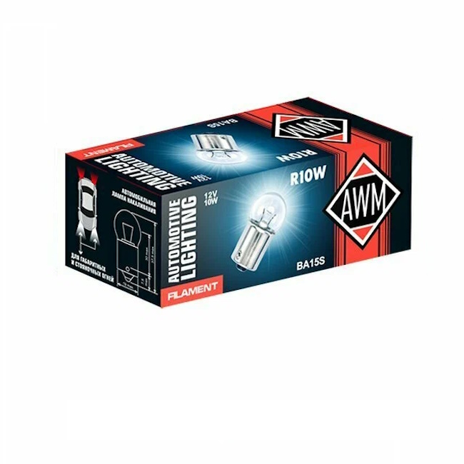 Картинка Лампа накаливания AWM R10W 12V 10W (BA15S) от ООО ТФК Комтекс