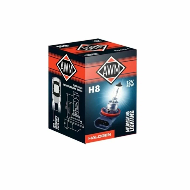 Картинка Лампа галогенная AWM H8 12V 35W (PGJ19-1) от ООО ТФК Комтекс