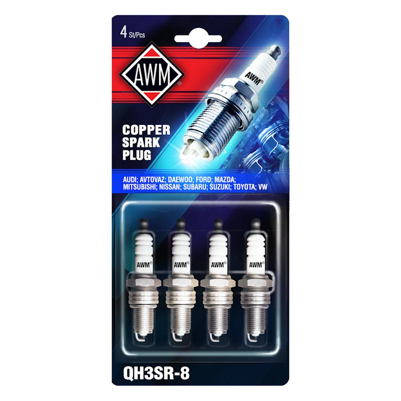 Картинка QH3SR-8 AWM свечи зажигания (медь, 4 шт.)блистер.упаков от ООО ТФК Комтекс