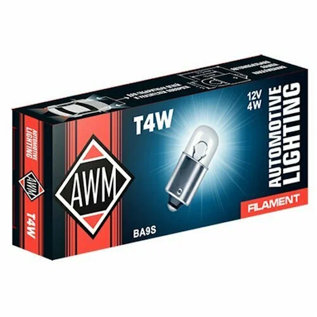 Картинка Лампа накаливания AWM T4W 12V 4W (BA9S) от ООО ТФК Комтекс