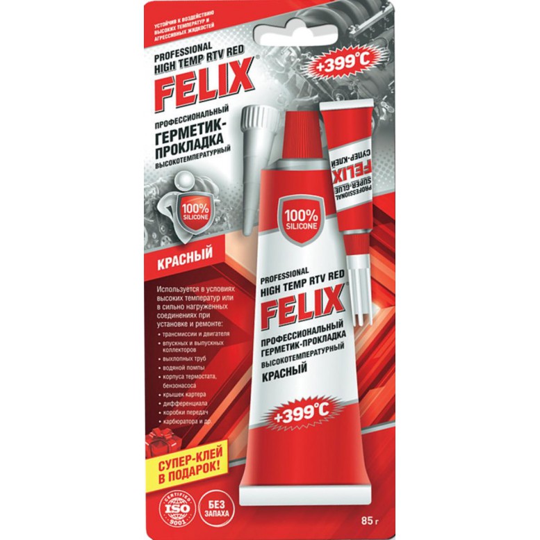 Картинка Герметик-прокладка профессиональный FELIX 85гр (красный) от ООО ТФК Комтекс