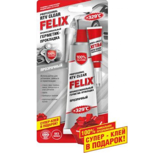 Картинка Герметик-прокладка профессиональный FELIX 85гр (прозрачный) от ООО ТФК Комтекс