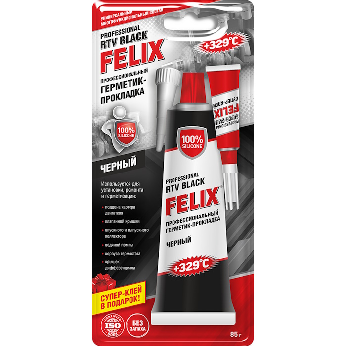 Картинка Герметик-прокладка профессиональный FELIX 85гр (черный) от ООО ТФК Комтекс