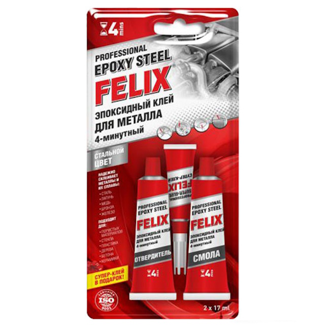 Картинка Клей профессиональный эпоксидный для металла FELIX от ООО ТФК Комтекс